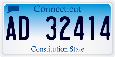 CT license plate AD32414