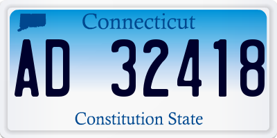 CT license plate AD32418