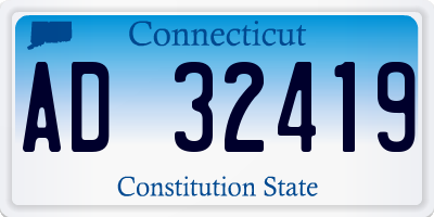 CT license plate AD32419