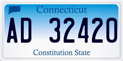 CT license plate AD32420