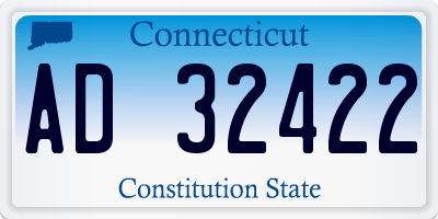 CT license plate AD32422