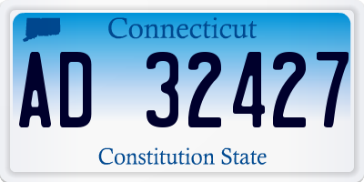 CT license plate AD32427