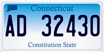 CT license plate AD32430