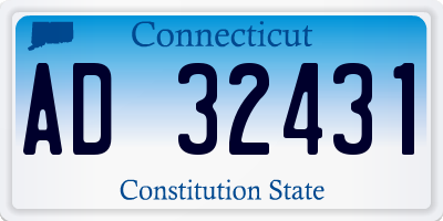 CT license plate AD32431