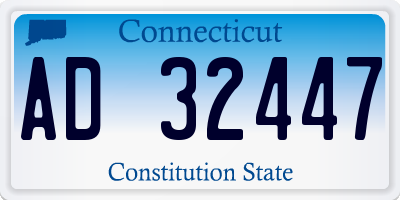 CT license plate AD32447