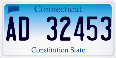 CT license plate AD32453