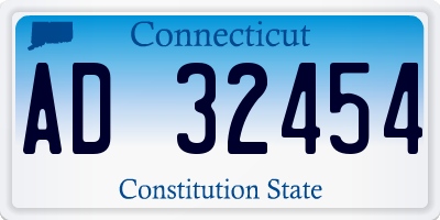 CT license plate AD32454