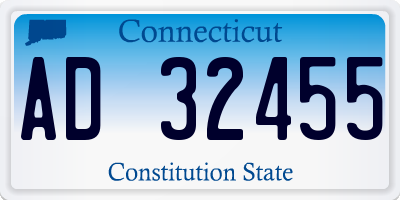 CT license plate AD32455