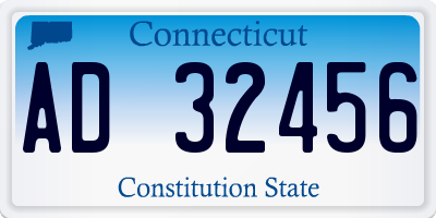 CT license plate AD32456