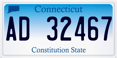 CT license plate AD32467