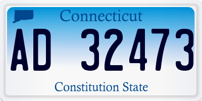 CT license plate AD32473