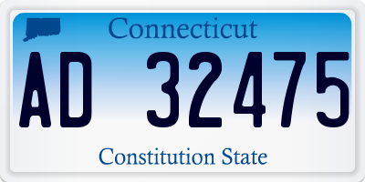 CT license plate AD32475