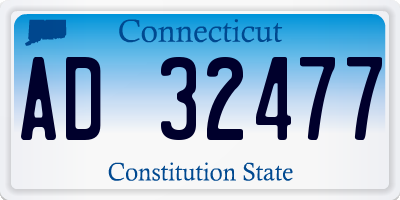 CT license plate AD32477