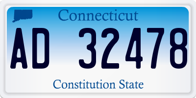 CT license plate AD32478