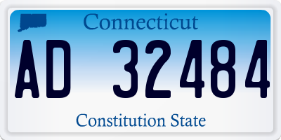 CT license plate AD32484