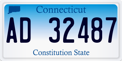 CT license plate AD32487