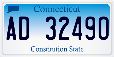 CT license plate AD32490