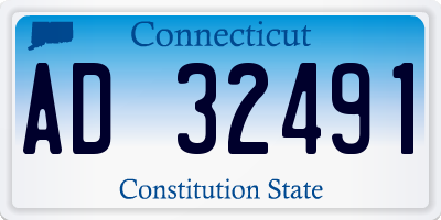 CT license plate AD32491