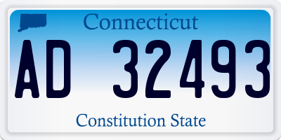 CT license plate AD32493