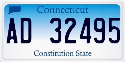CT license plate AD32495