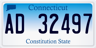 CT license plate AD32497