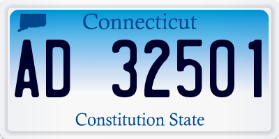 CT license plate AD32501