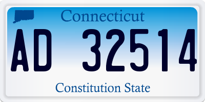 CT license plate AD32514