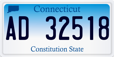 CT license plate AD32518