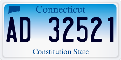 CT license plate AD32521