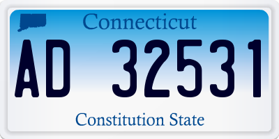 CT license plate AD32531