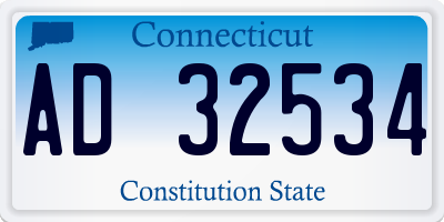 CT license plate AD32534