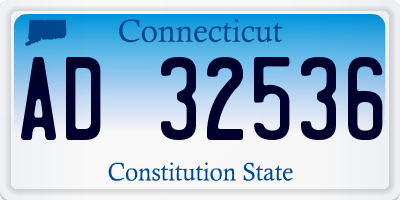 CT license plate AD32536