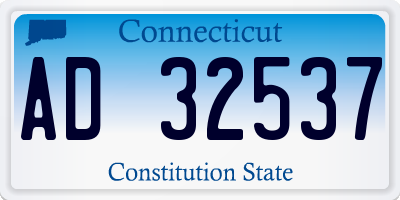 CT license plate AD32537