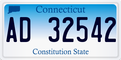 CT license plate AD32542