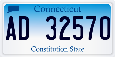 CT license plate AD32570