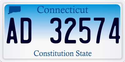 CT license plate AD32574