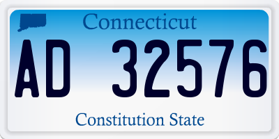 CT license plate AD32576