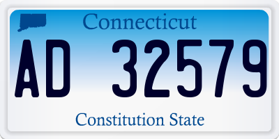 CT license plate AD32579