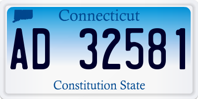 CT license plate AD32581