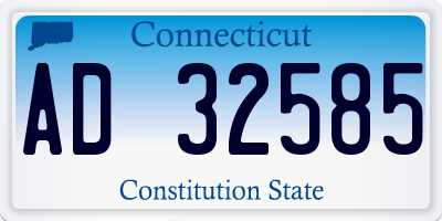 CT license plate AD32585