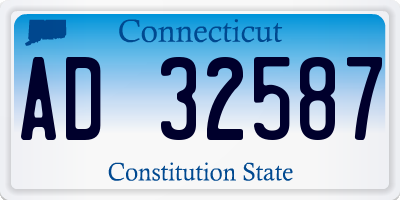 CT license plate AD32587