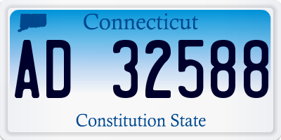 CT license plate AD32588