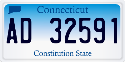 CT license plate AD32591