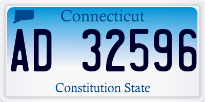 CT license plate AD32596