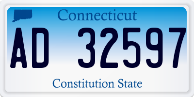 CT license plate AD32597