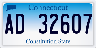 CT license plate AD32607