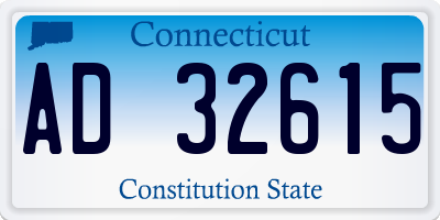 CT license plate AD32615