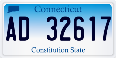 CT license plate AD32617