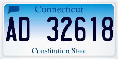 CT license plate AD32618