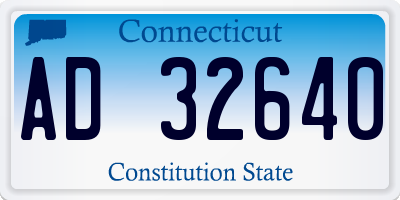 CT license plate AD32640